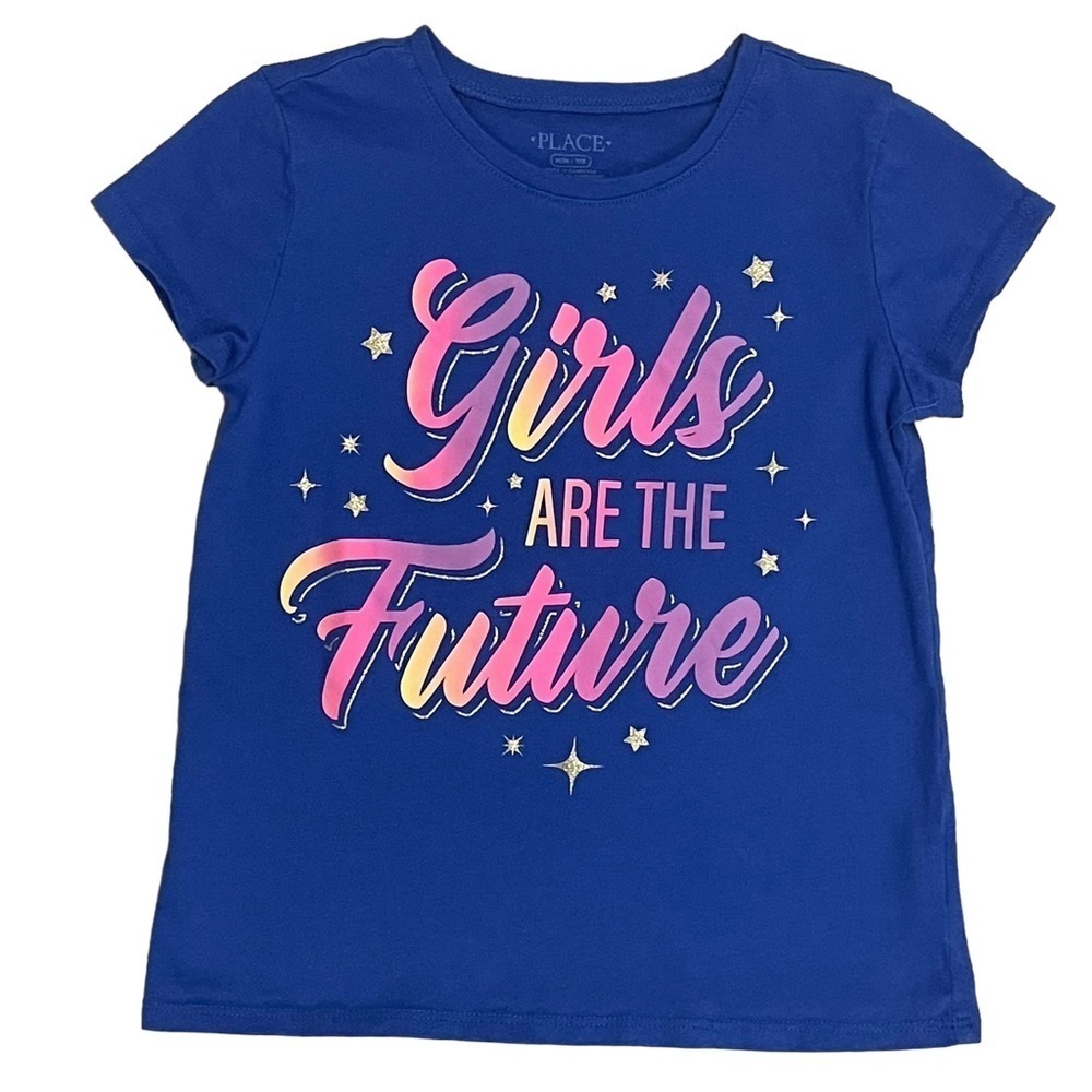 The Children’s Place Blue Girls are the Future Short Sleeve Shirt Size M